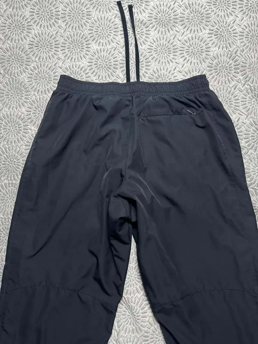 Nike Men's Dark Navy XL Nylon Track Pants with Ankle Zips